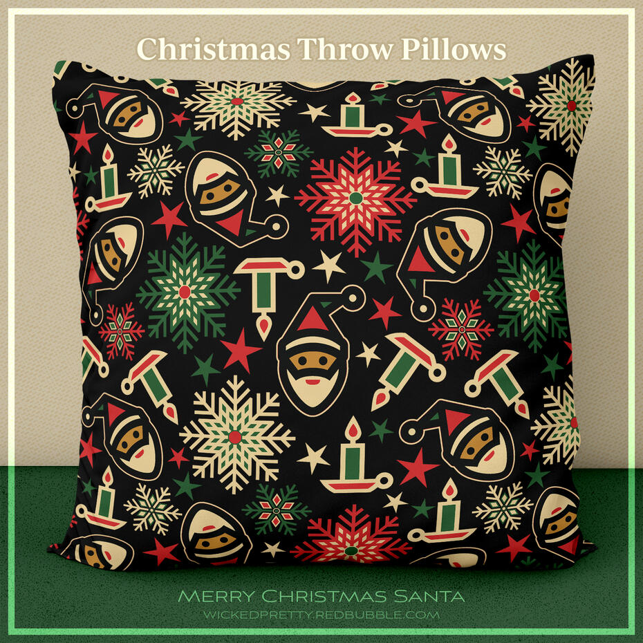 Snuggle up with a cozy, holiday throw pillow from WickedPretty!