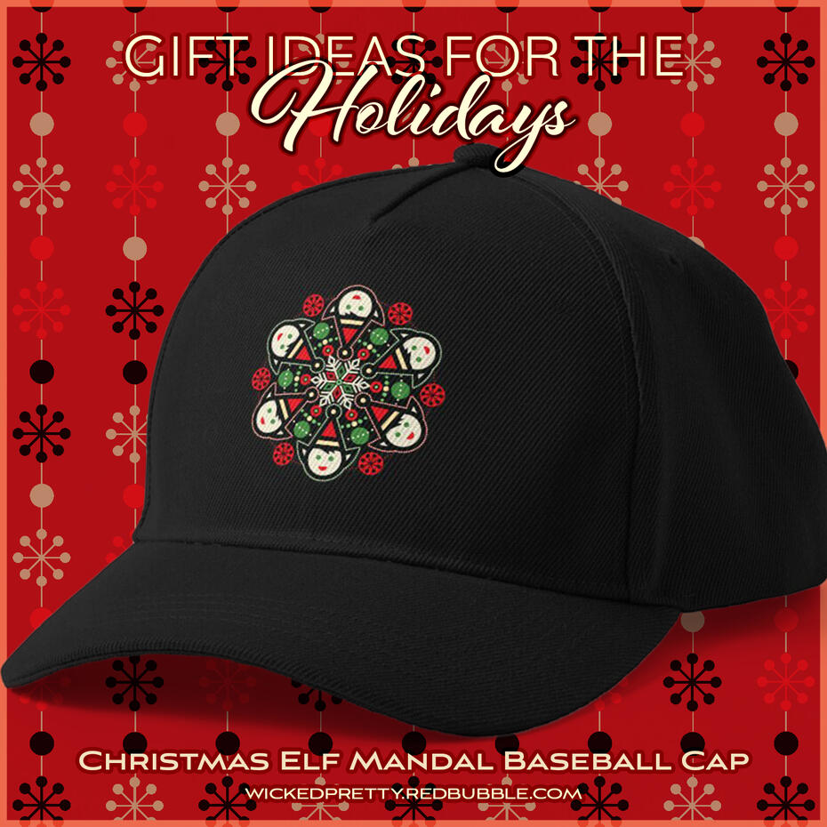 Christmas Elf Mandala Baseball Cap