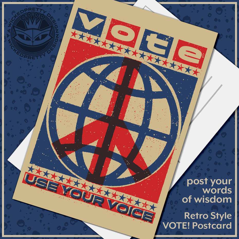 Retro Style VOTE! Postcard