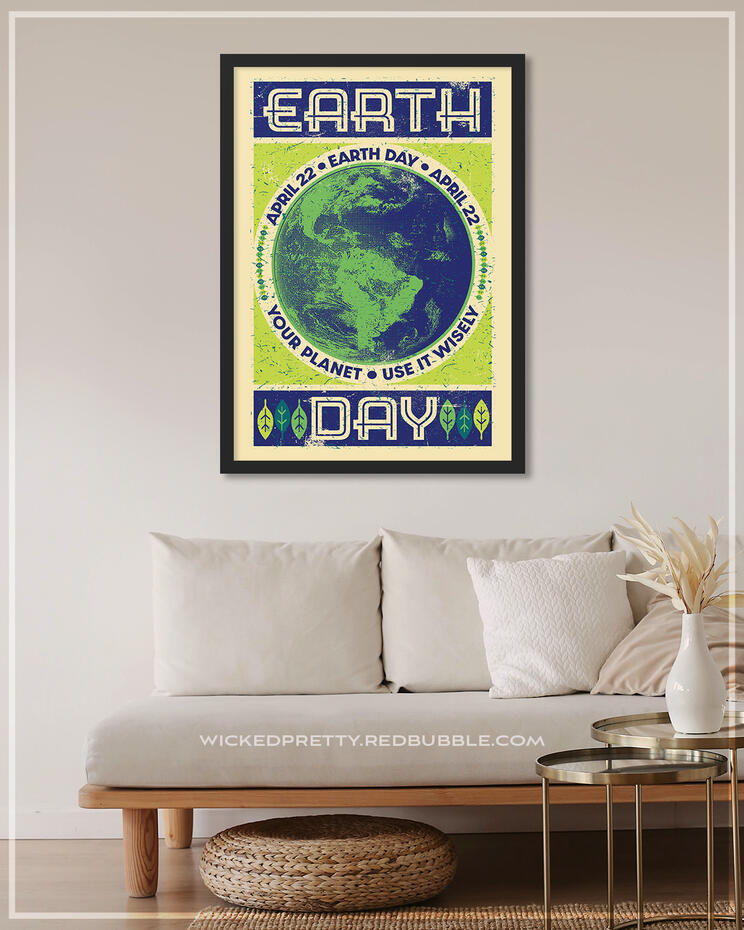 Vintage Style Earth Day Graphic