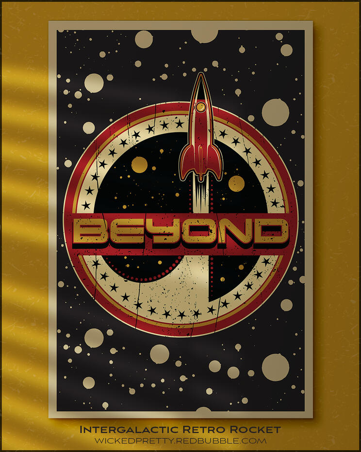 Intergalactic Retro Rocket Poster
