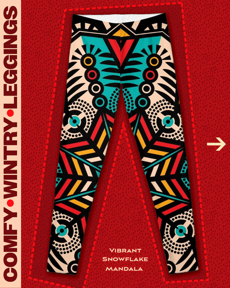 Vibrant Snowflake Mandala Leggings