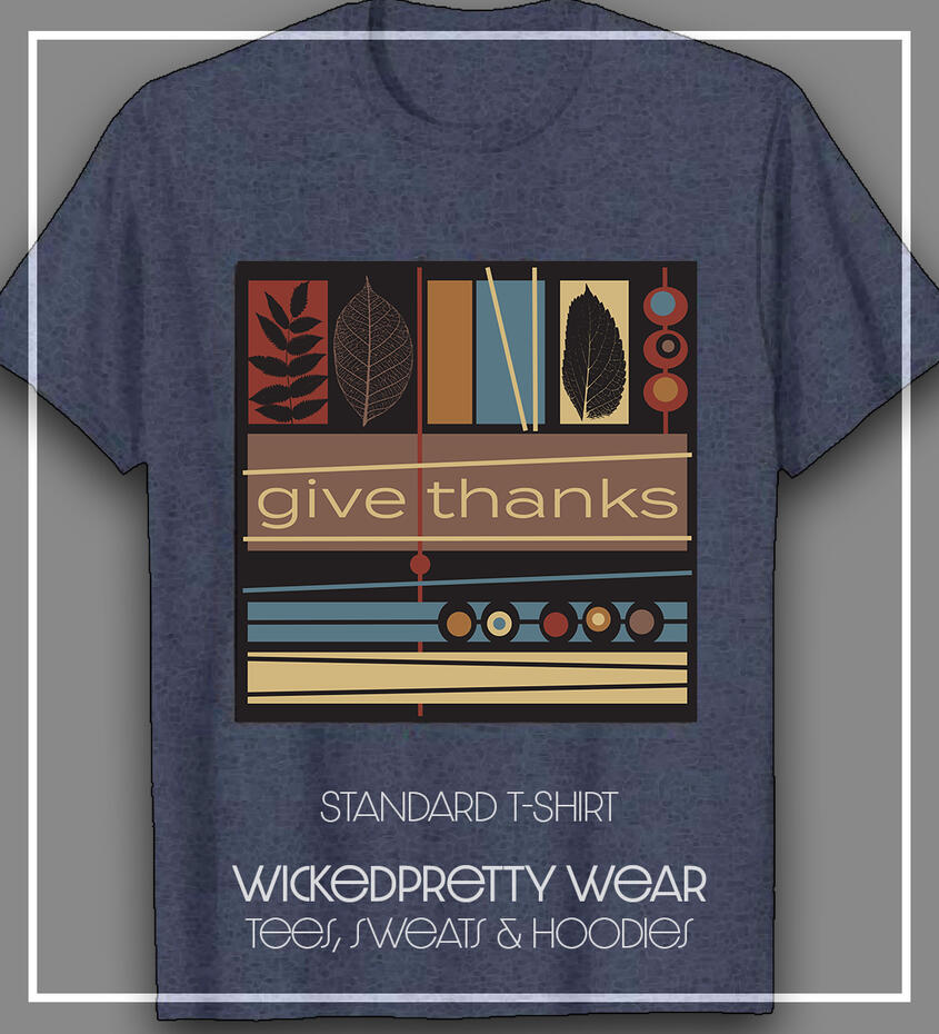 Mid-Century Modern Style &quot;Give Thanks&quot; T-Shirt