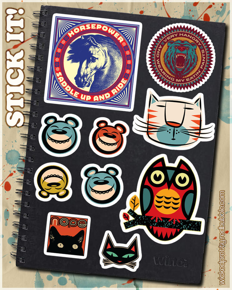Get some wickedpretty stickers, sticker packs and magnets.
