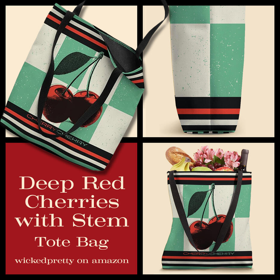 Deep Red Cherries Tote Bag
