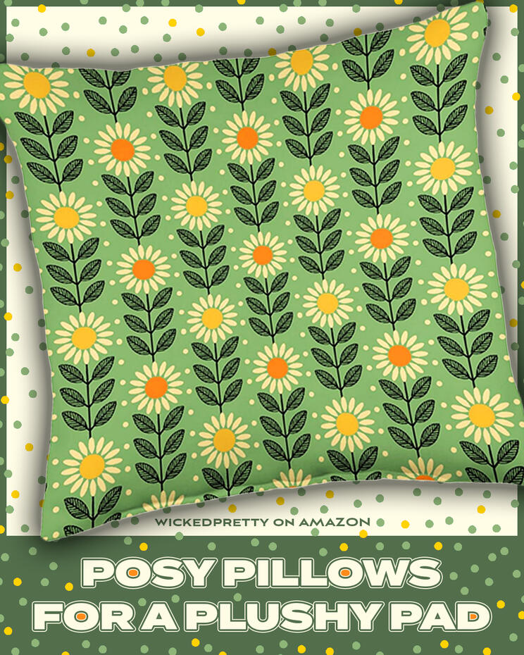 Blissful Sunny Summer Flowers Throw Pillow