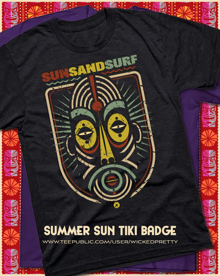 Summer Sun Tiki Badge T-Shirt