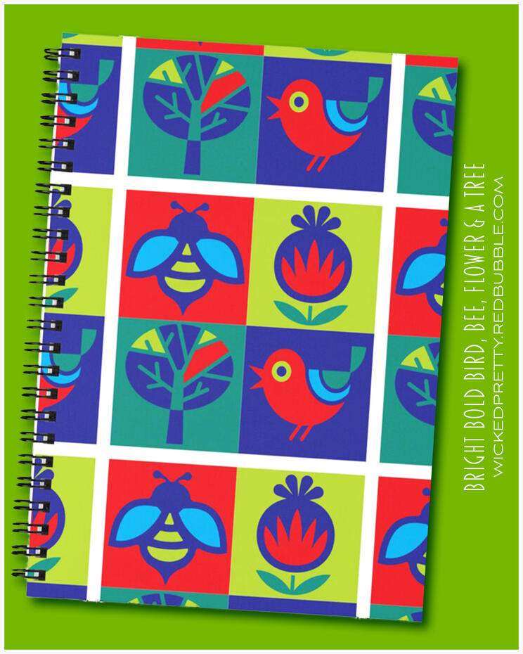 Bright, Bold Bird, Bee, Flower &amp; A Tree