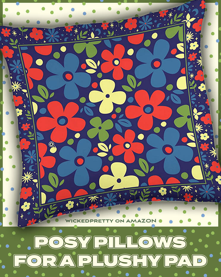 Fresh Modern Flowers Throw Pillow