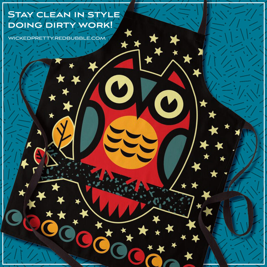 Retro Hoot Owl Apron