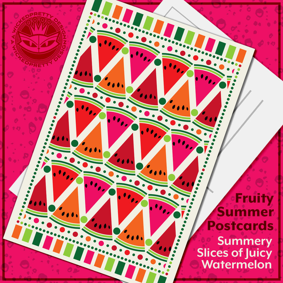 Summery Slices of Juicy Watermelon Postcard