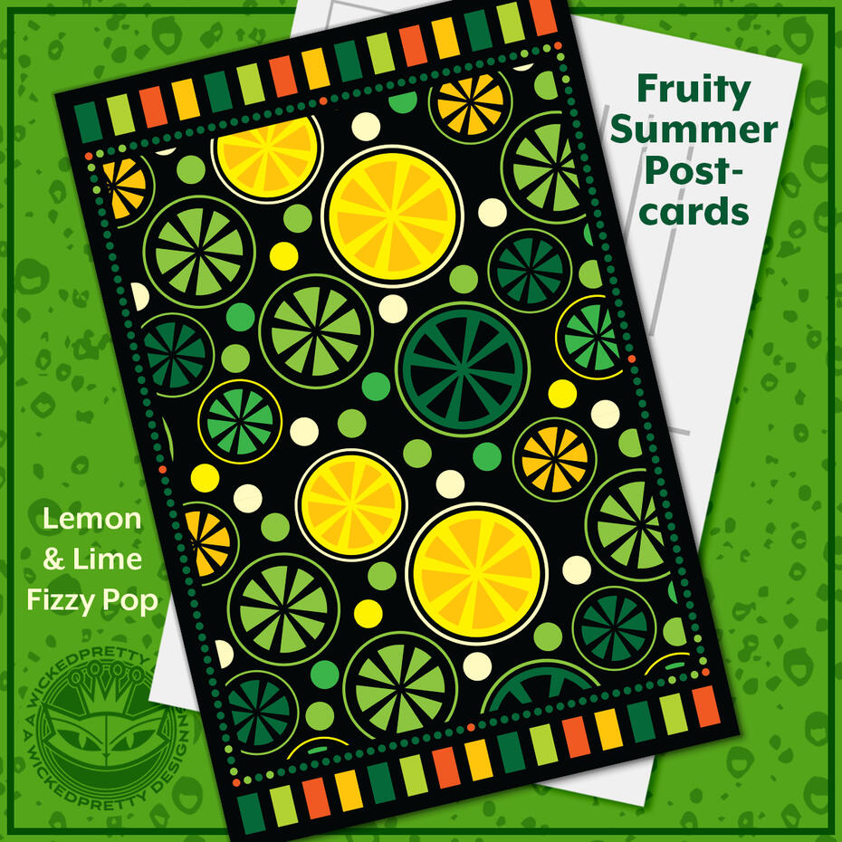 Lemon &amp; Lime Fizzy Pop Postcard