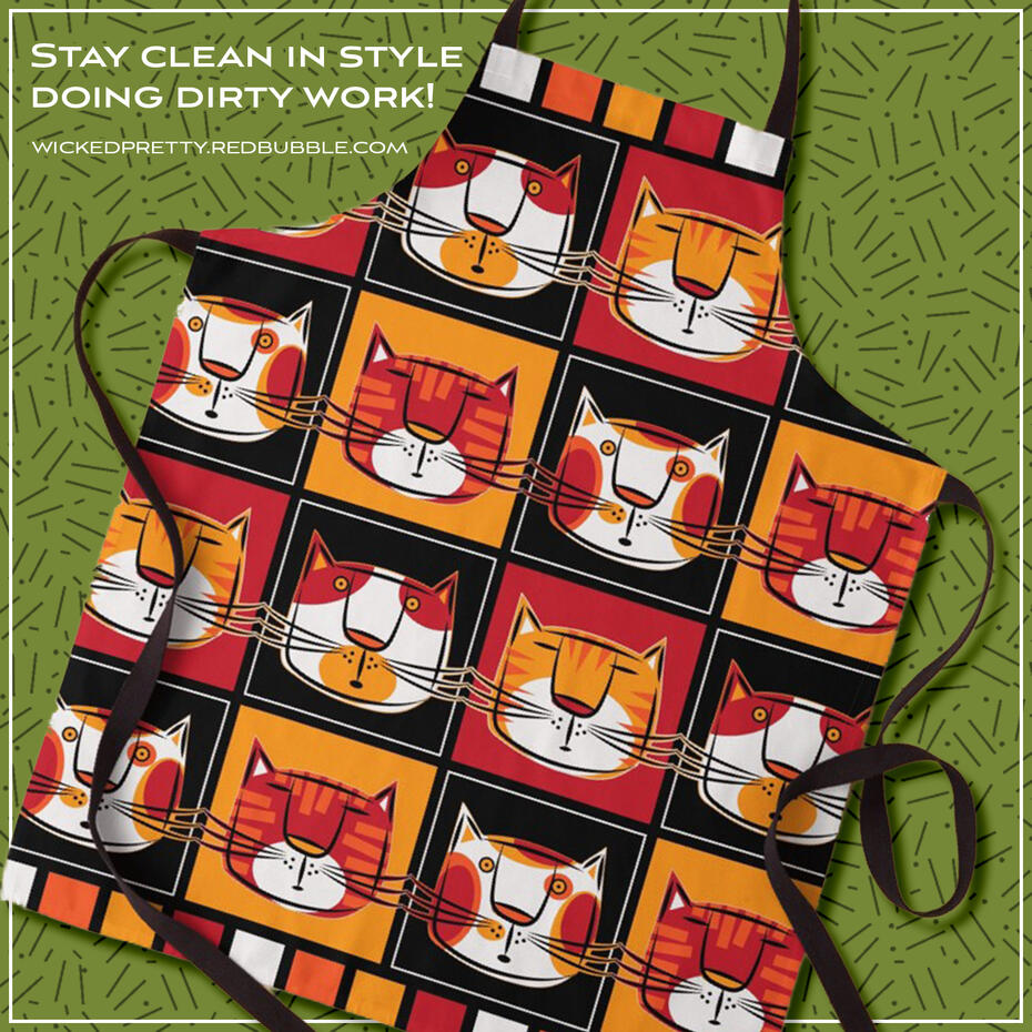 Amazed Cats &amp; Bored Cats Apron