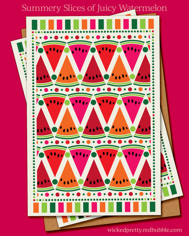 Summery Slices of Juicy Watermelon! - Greeting Card