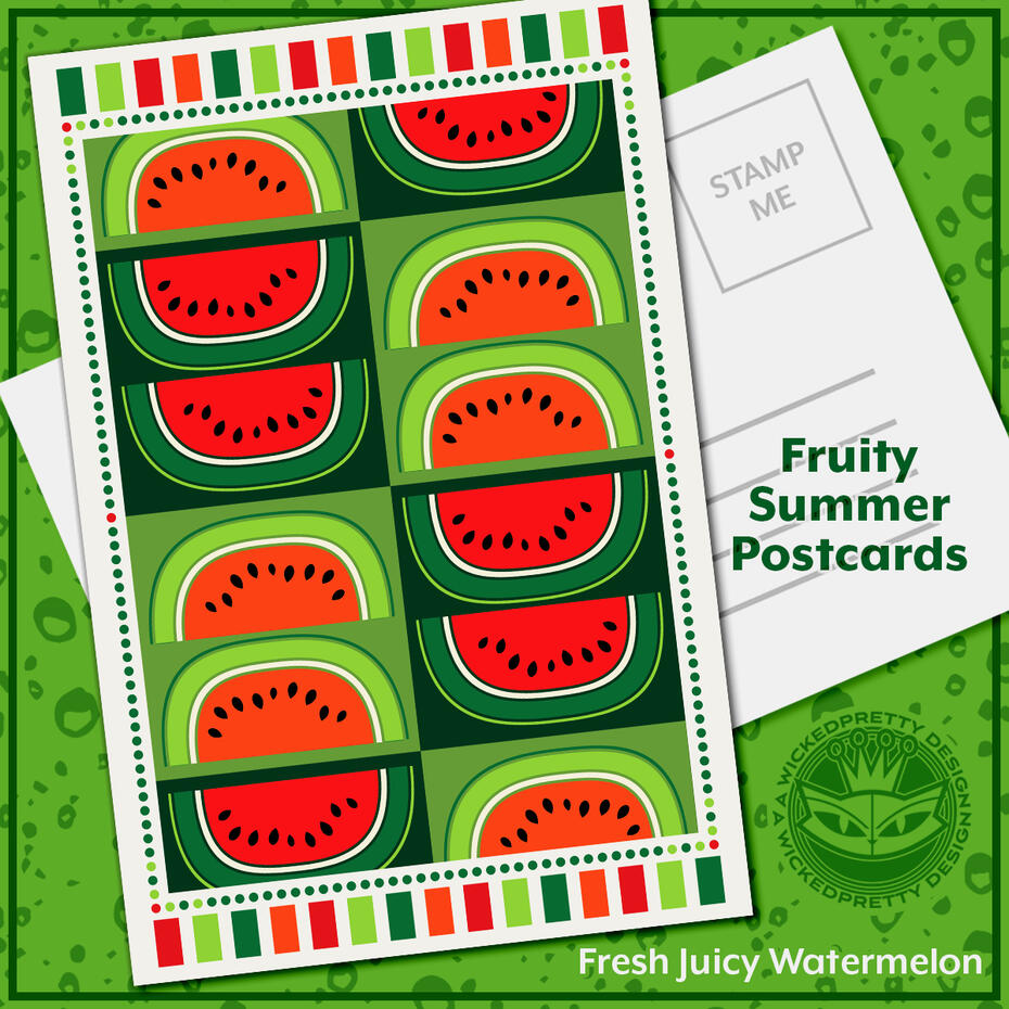 Fresh Juicy Watermelon Postcard