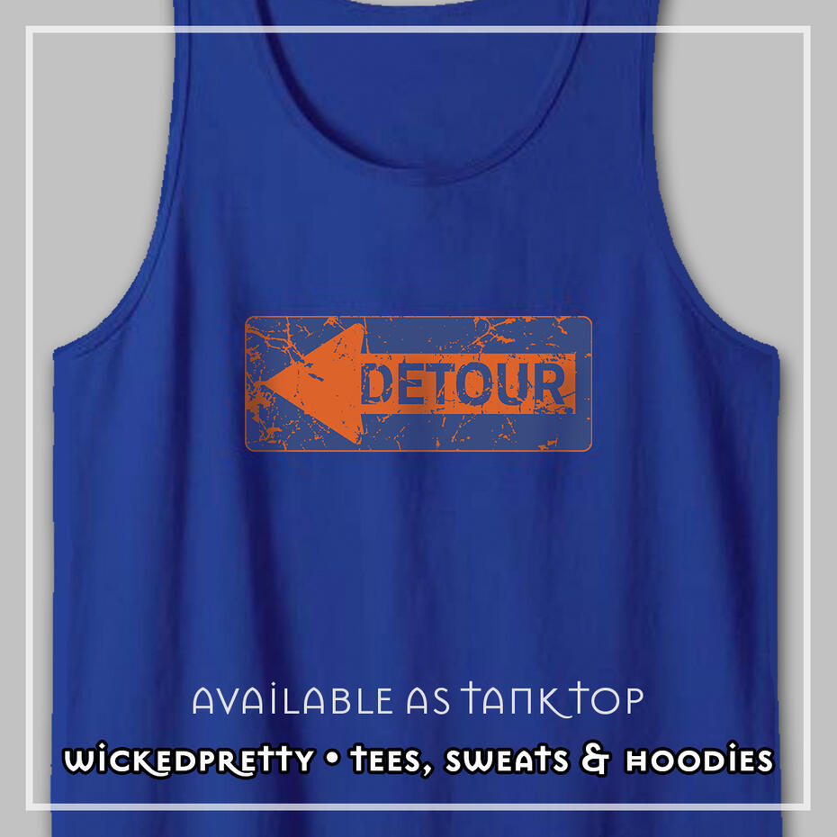 Distressed Graphic Detour Tank Top