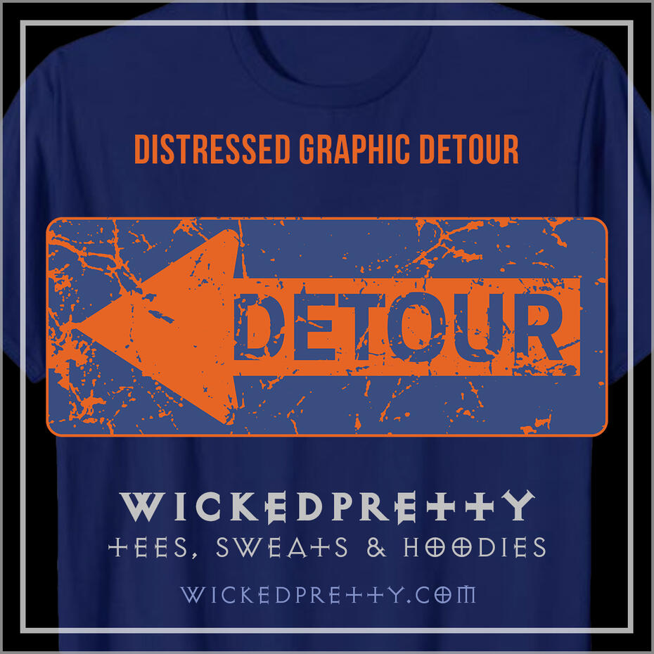 Distressed Graphic Detour T-Shirt