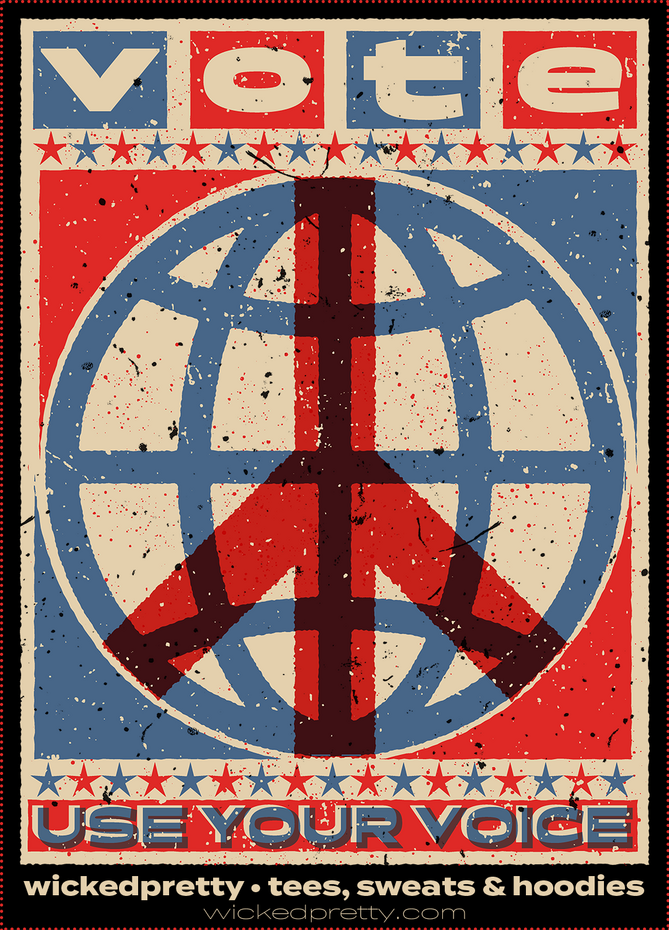 Patriotic Vintage Style Peace &amp; Vote tee