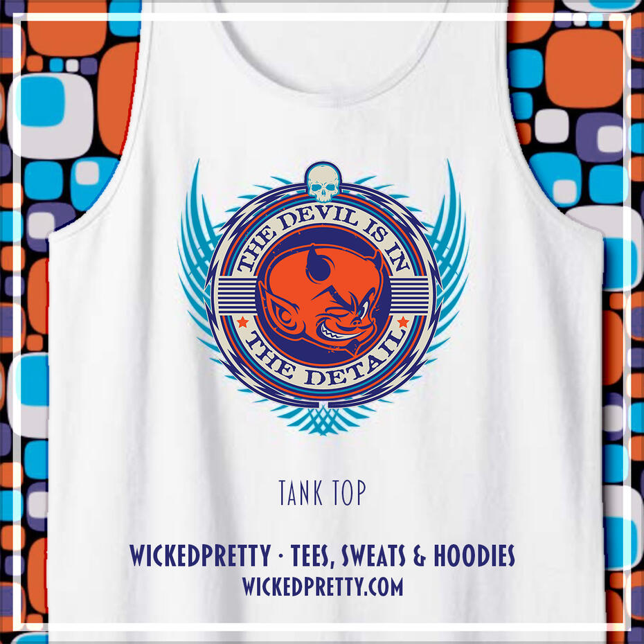 Devil Is In The Detail Winged Badge Tank Top