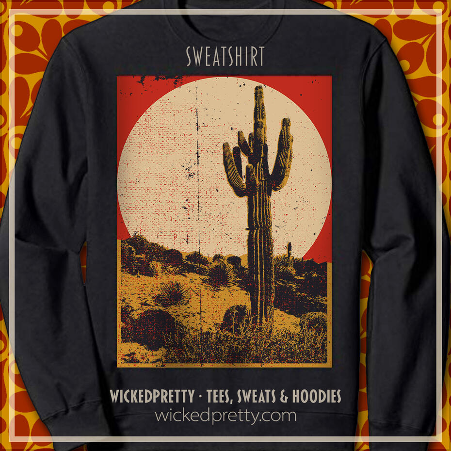 Southwest Desert Cactus Moonrise Sweatshirt