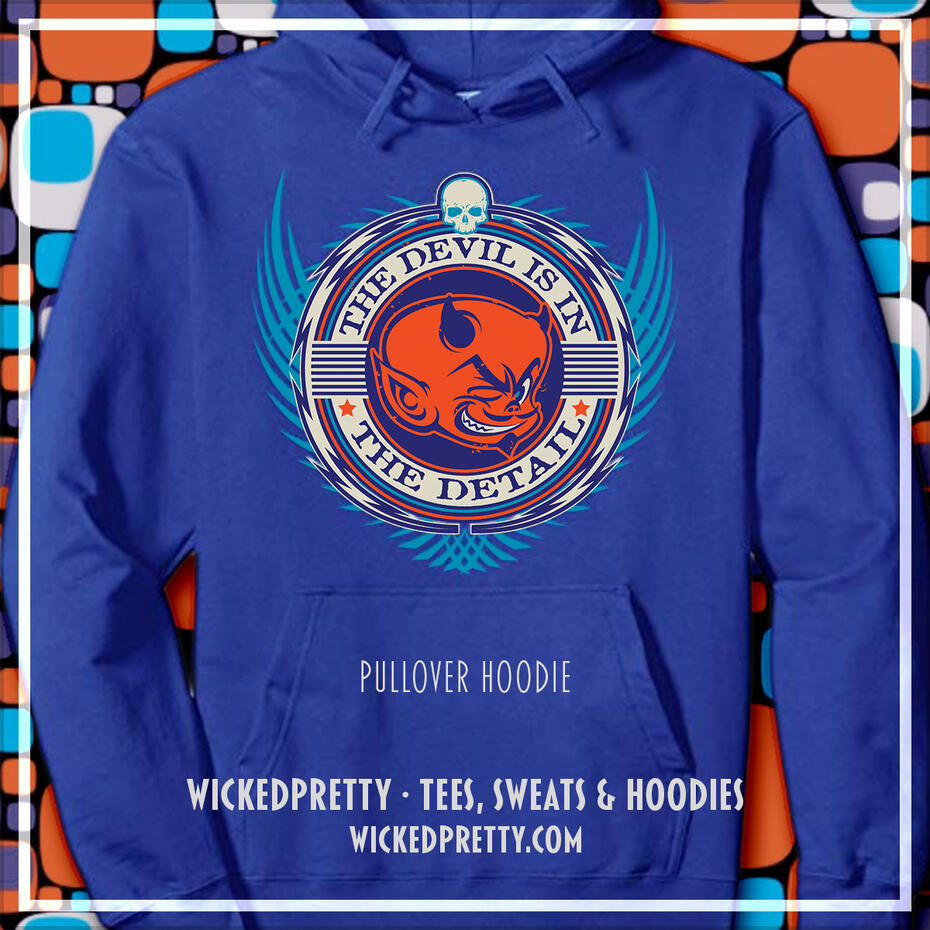 Devil Is In The Detail Winged Badge Pullover Hoodie