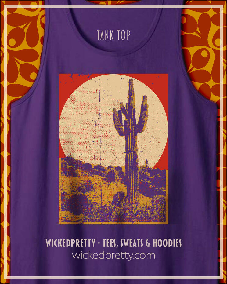 Southwest Desert Cactus Moonrise Tank Top