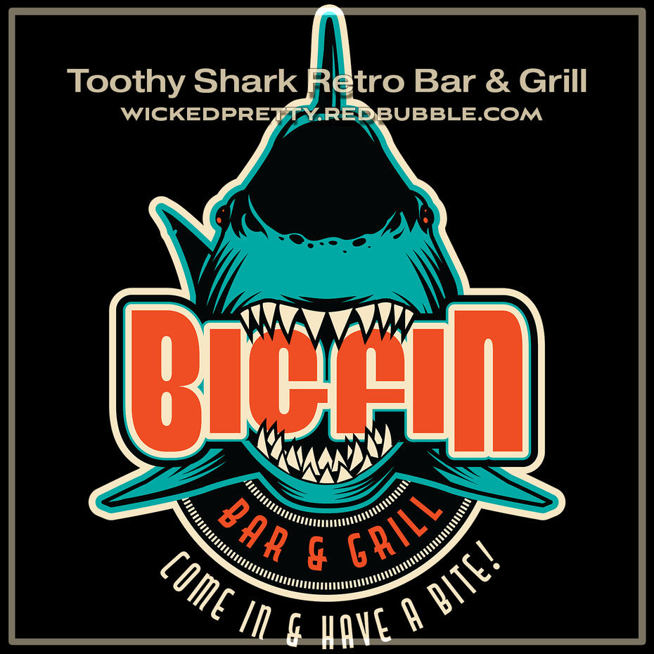 Toothy Shark Retro Bar &amp; Grill Graphic