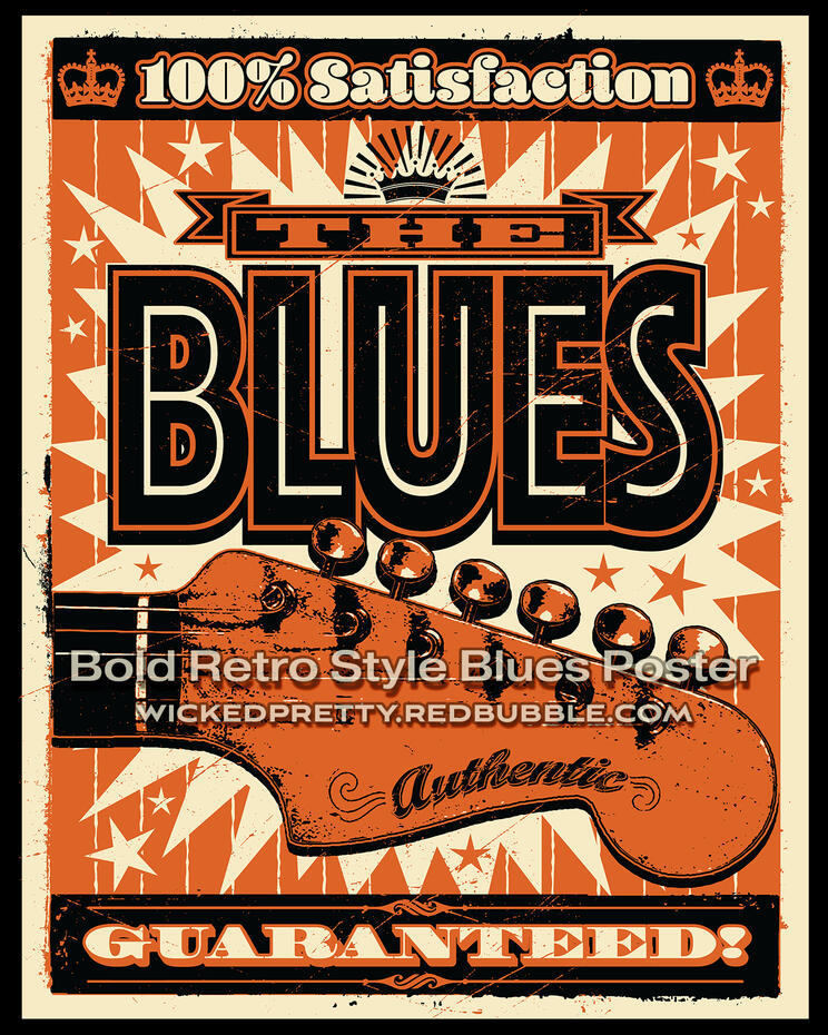 Bold Retro Style Blues Poster