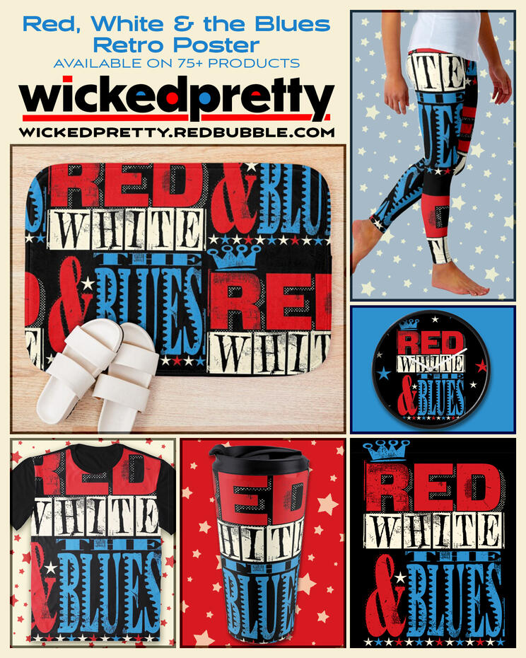Red, White &amp; the Blues Retro Poster