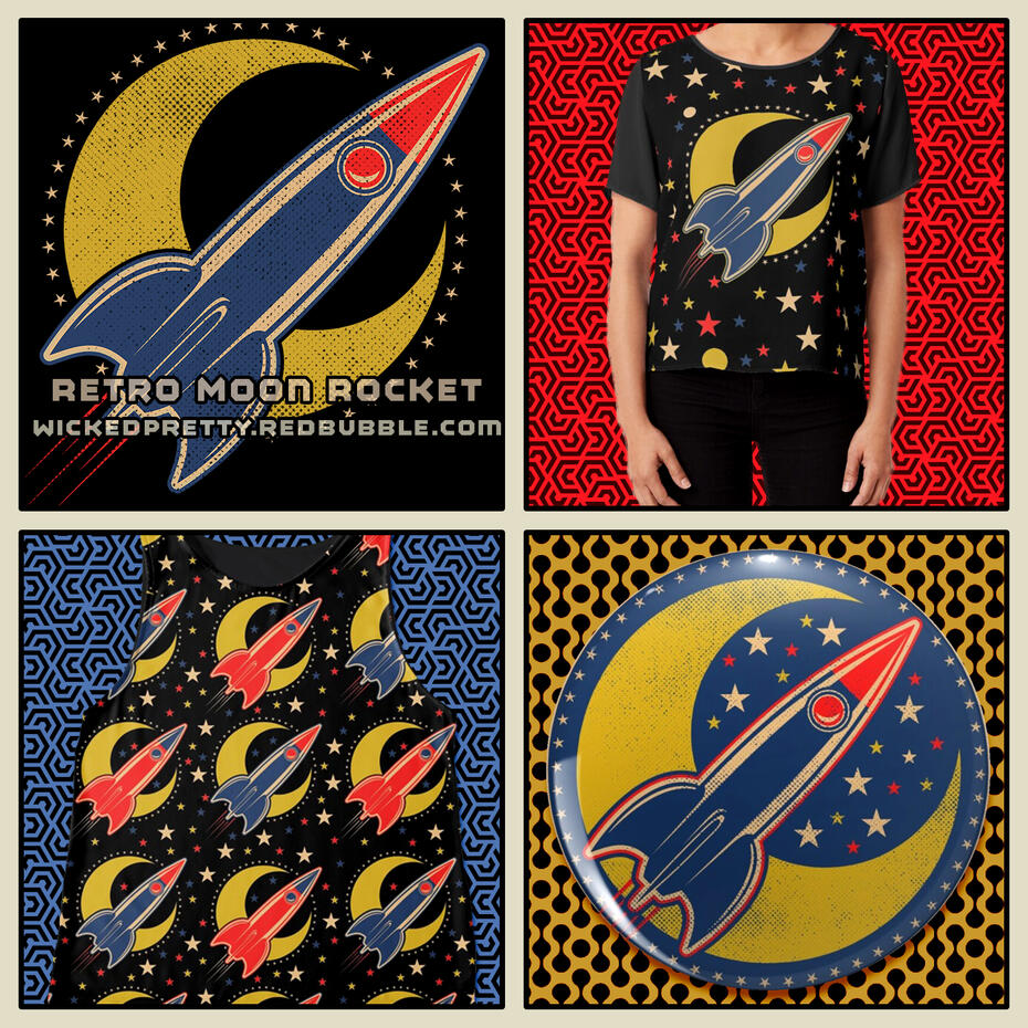 Retro Moon Rocket