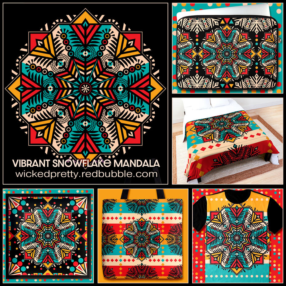 Vibrant Snowflake Mandala