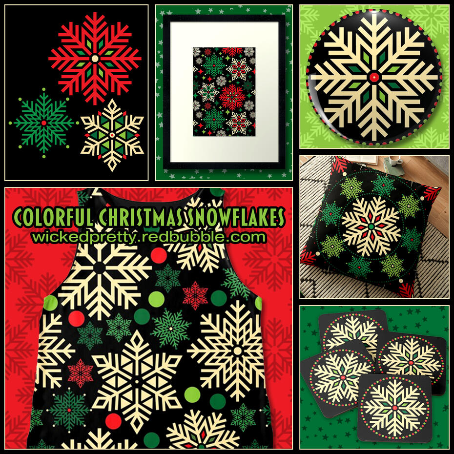 Colorful Christmas Snowflakes