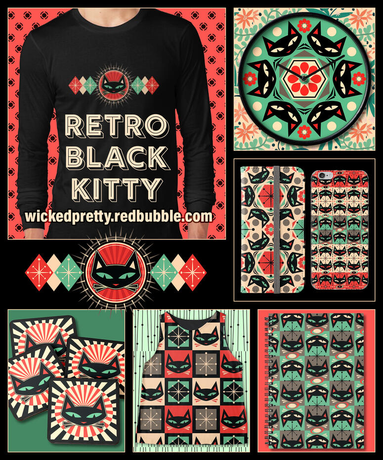 Retro Black Kitty Cat