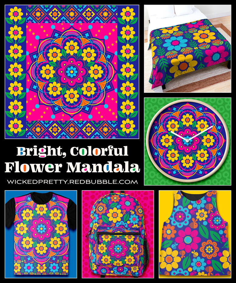 Bright, Colorful Flower Mandala