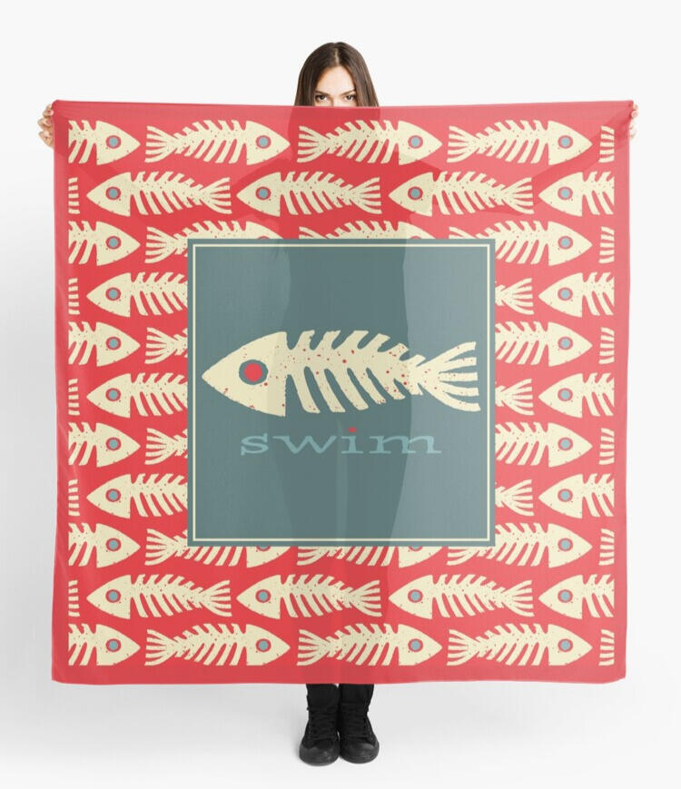 Swim! Graphic Fishbone Scarf