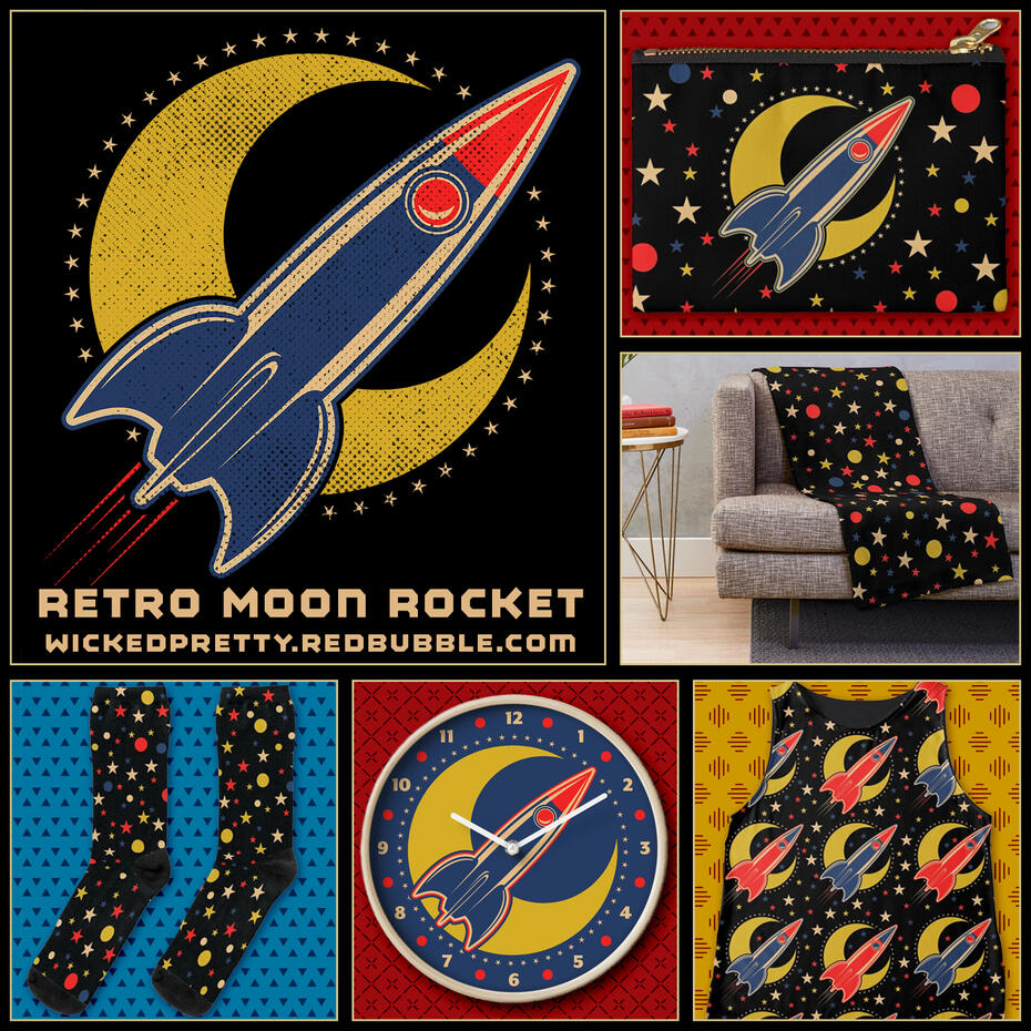 Retro Moon Rocket