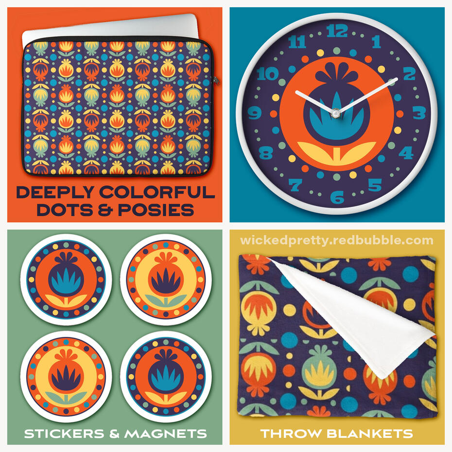 Deeply Colorful Dots &amp; Posies