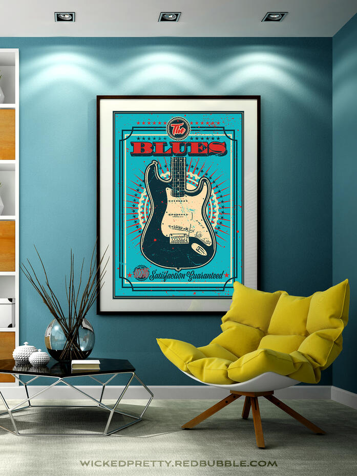 The Blues Vintage Style Guitar - BLUE