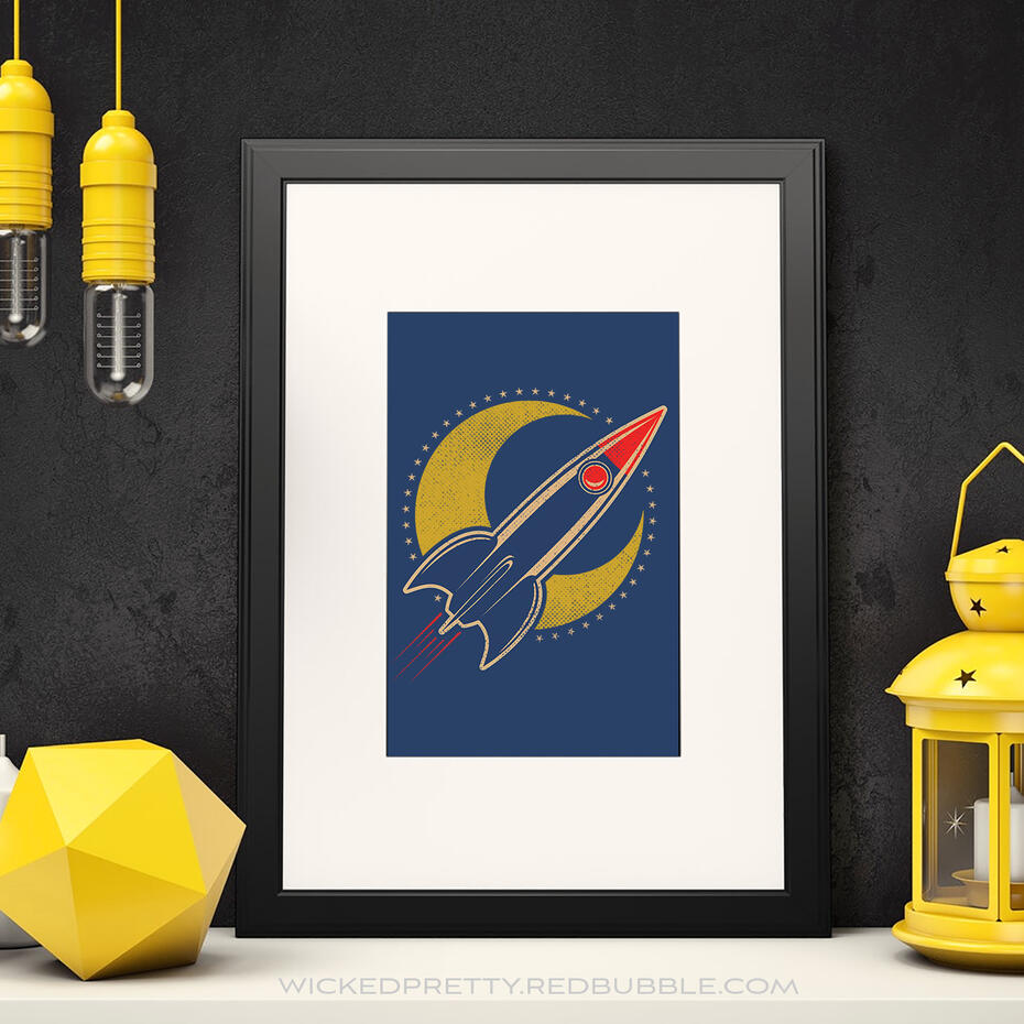 Retro Moon Rocket