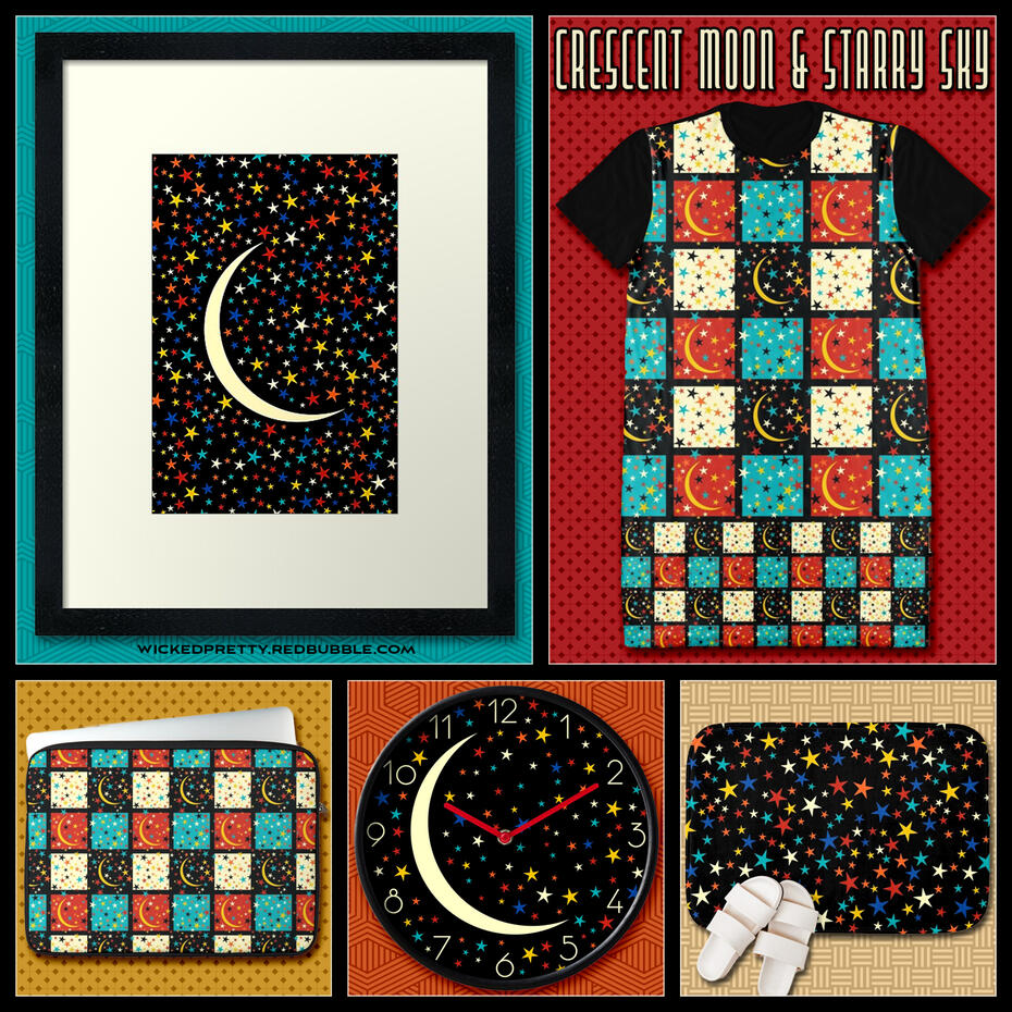 Crescent Moon &amp; Starry Sky