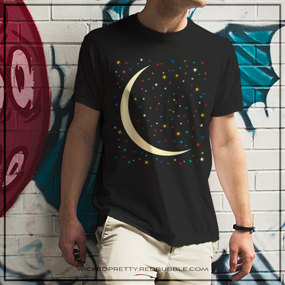 Crescent Moon &amp; Starry Sky