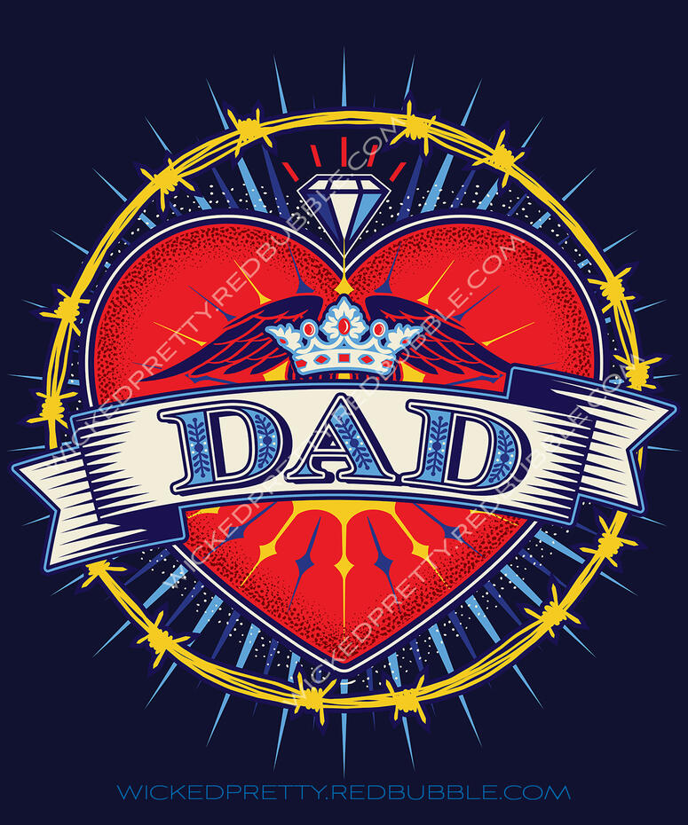 Ornamental Tattoo Style Heart- DAD