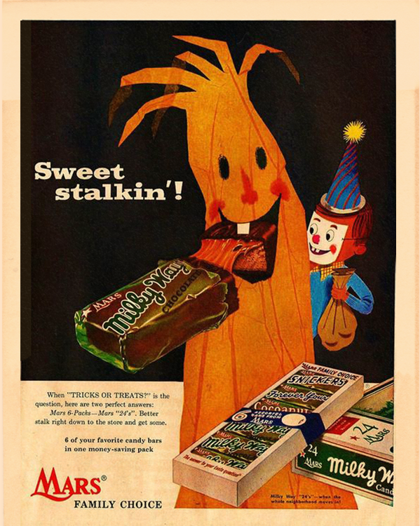 Vintage Magazine ad for Mars Candies c1950s
