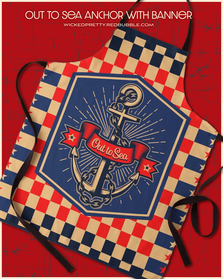Out to Sea Anchor with Banner - Apron