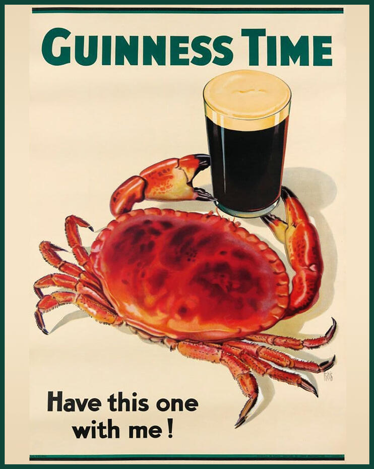 Have This One With Me Guinness Time Vintage Poster, Ireland, 1950.