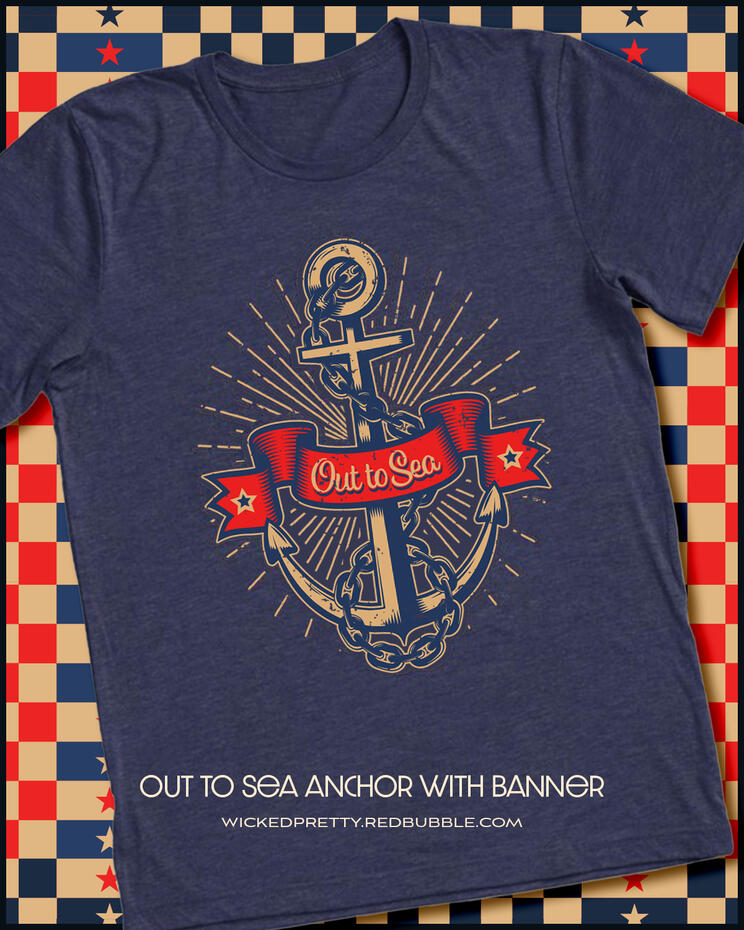 Out to Sea Anchor with Banner - Tri Blend T-Shirt
