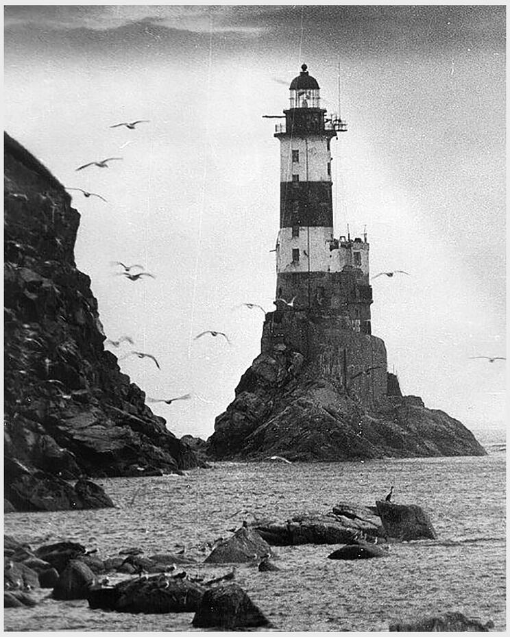 Aniva Lighthouse. Abandoned lighthouse at Cape Aniva on Sakhalin Island, Russia.