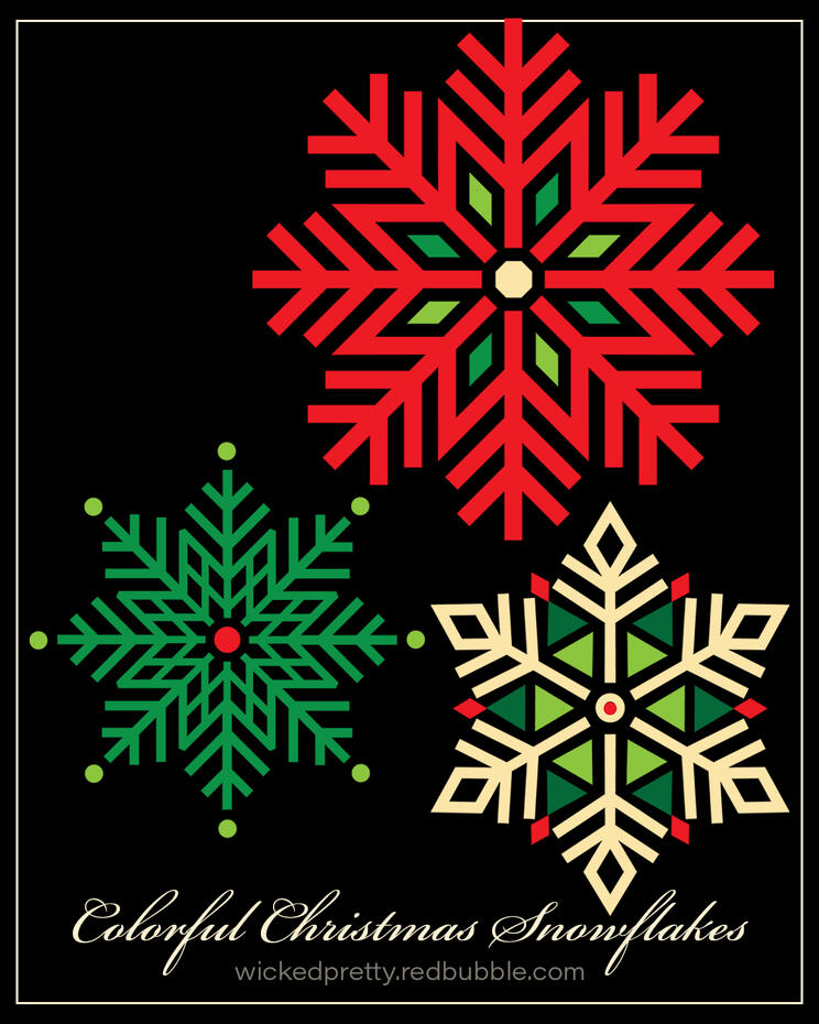Colorful Christmas Snowflakes
