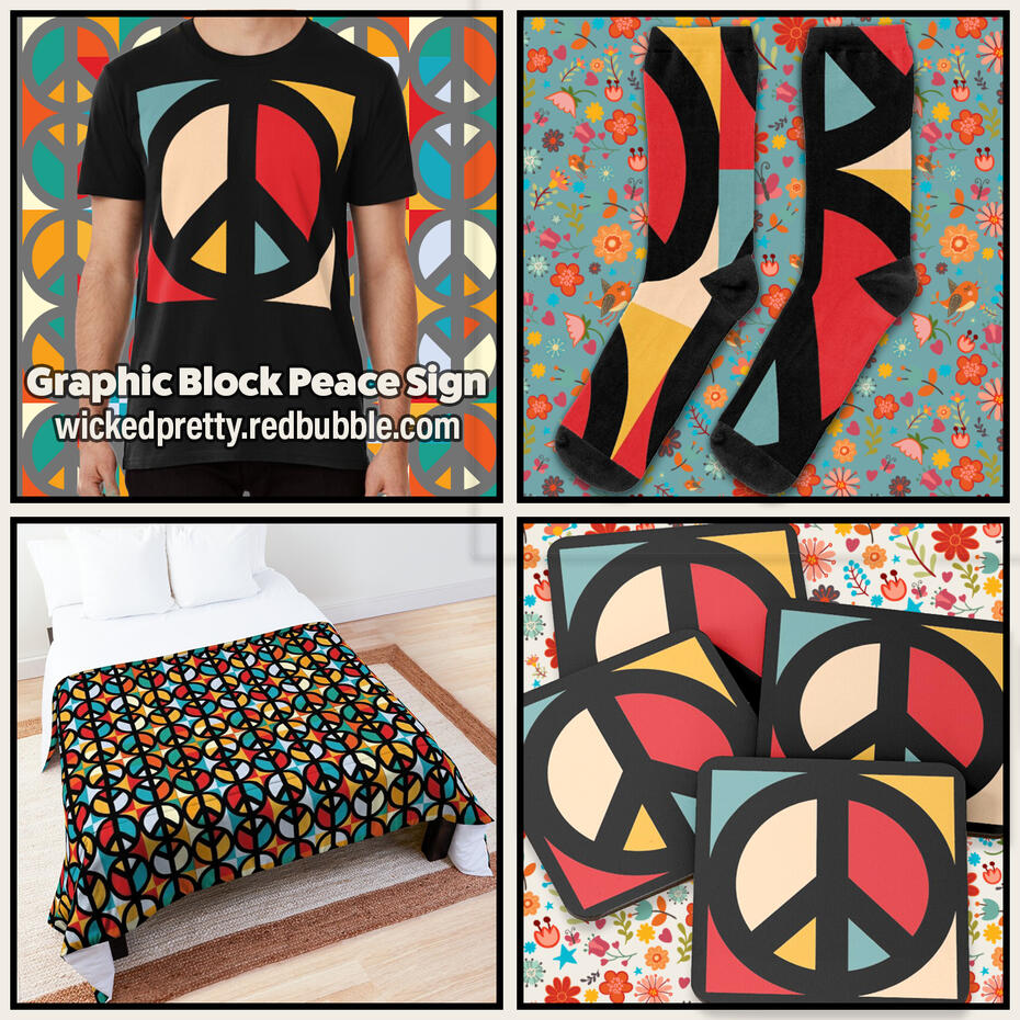 Graphic Block Peace Sign