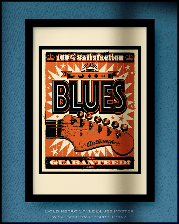 Bold Retro Style Blues Poster